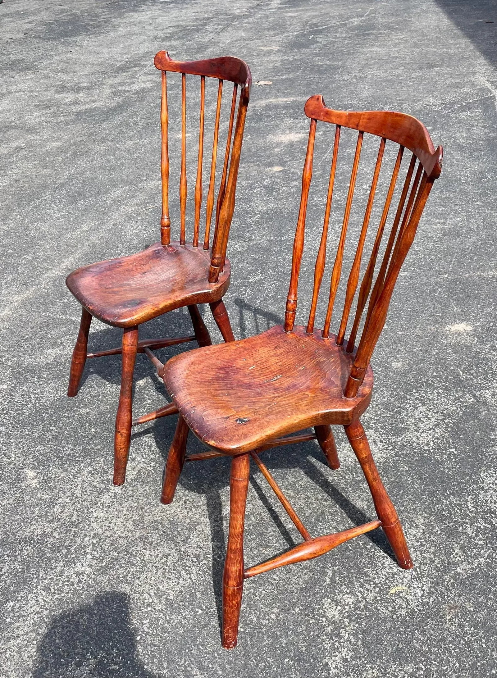 Antique Fan Back Windsor Chairs - Set of 2 - 4