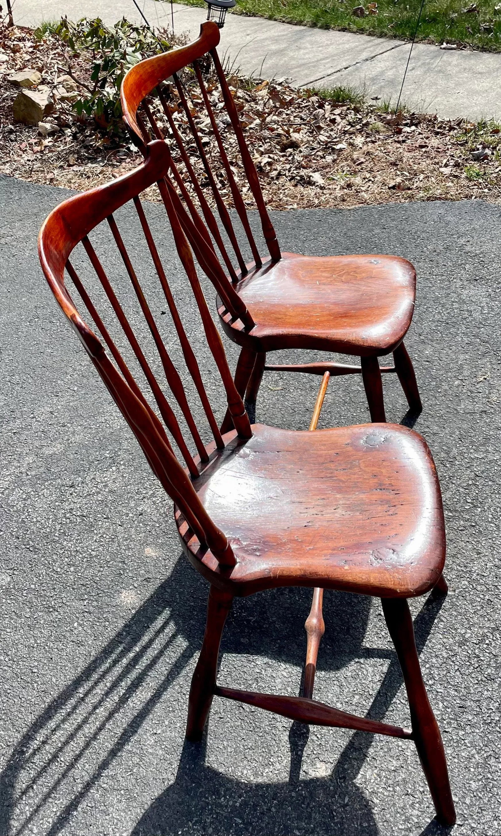 Antique Fan Back Windsor Chairs - Set of 2 - 5