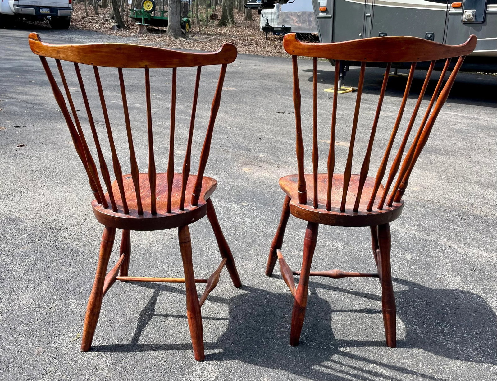 Antique Fan Back Windsor Chairs - Set of 2 - 6