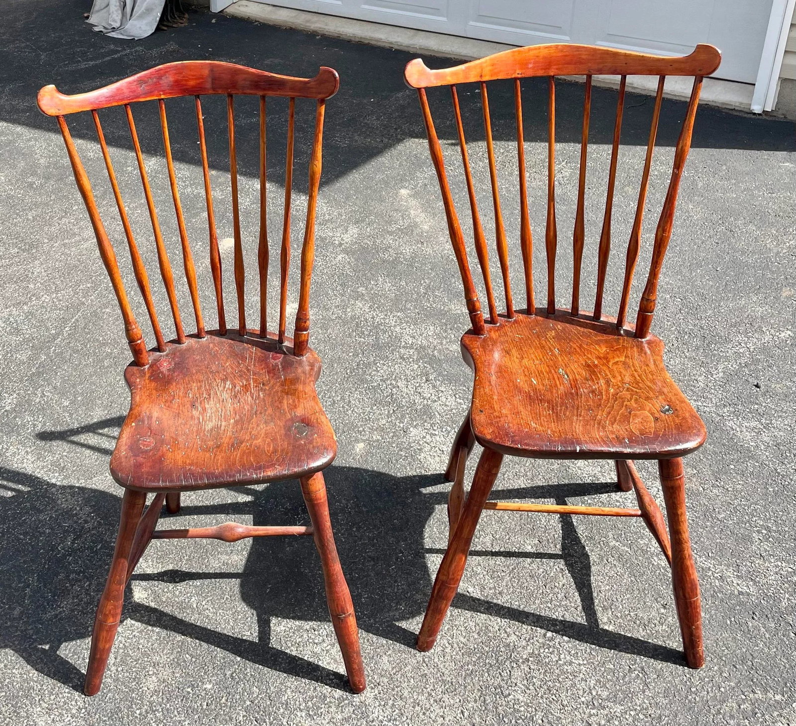 Antique Fan Back Windsor Chairs - Set of 2 - 9
