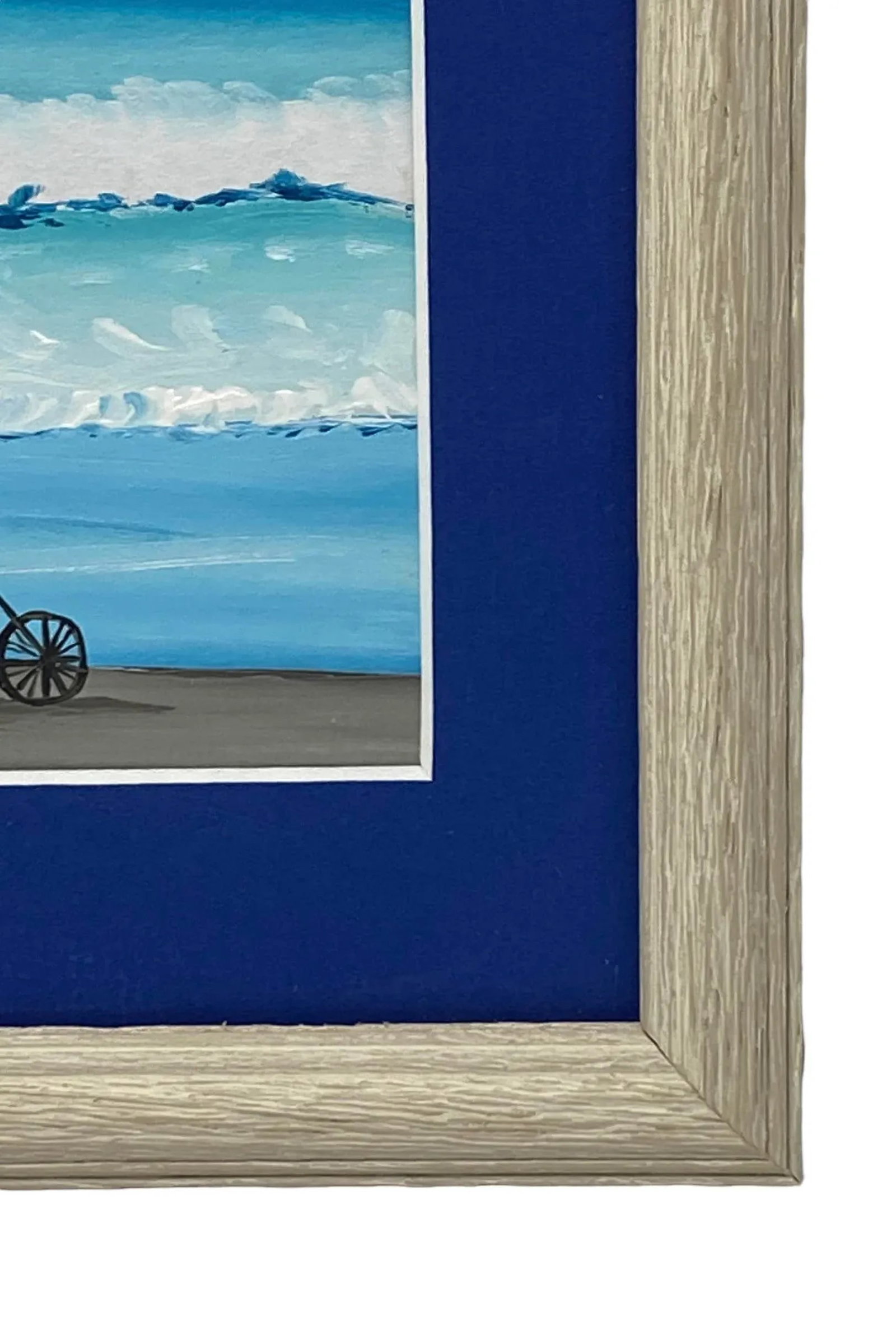 Contemporary Ecuadorian Framed Oil on Board "Biking on the Beach" - Signed by Artist - 8