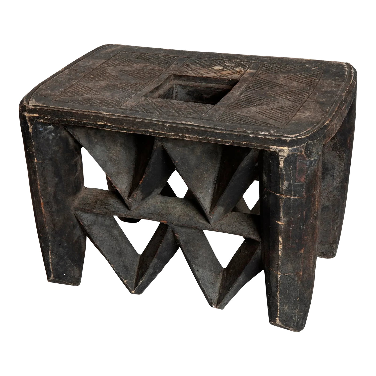 Mid 20th Century Vintage African Hand-Carved Nupe Stool (1 of 6)