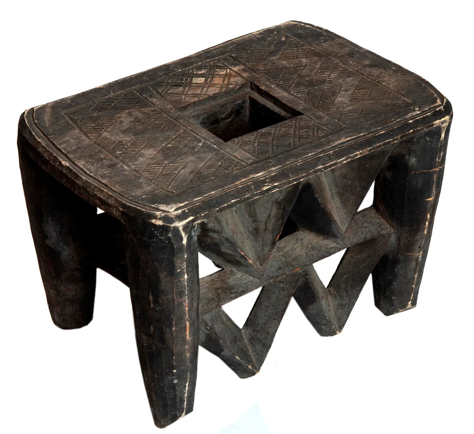 Mid 20th Century Vintage African Hand-Carved Nupe Stool - 2