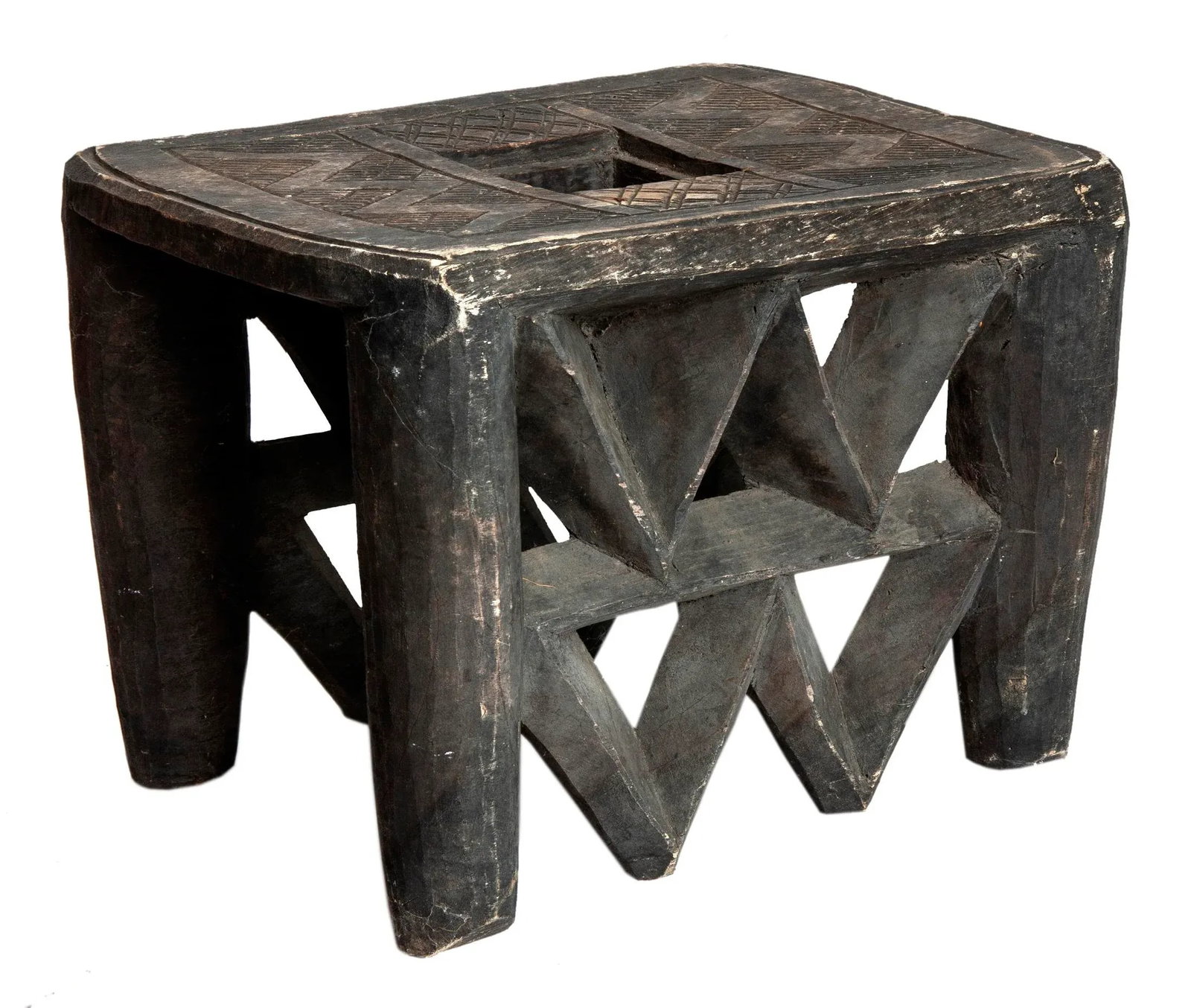Mid 20th Century Vintage African Hand-Carved Nupe Stool - 4