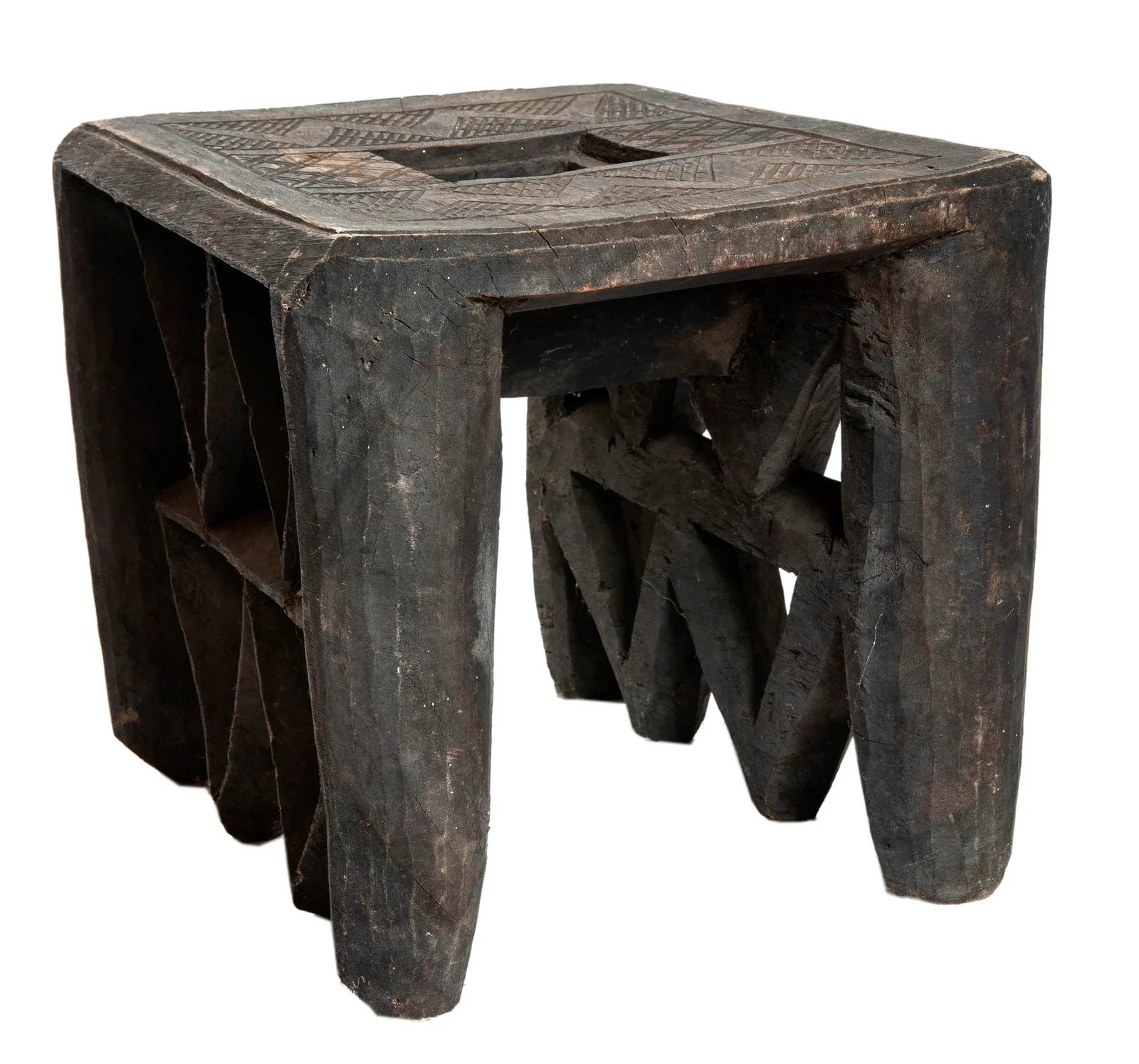 Mid 20th Century Vintage African Hand-Carved Nupe Stool - 5