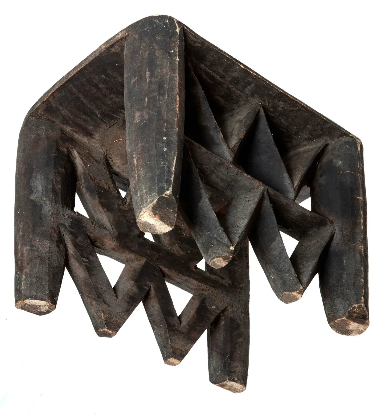 Mid 20th Century Vintage African Hand-Carved Nupe Stool - 6