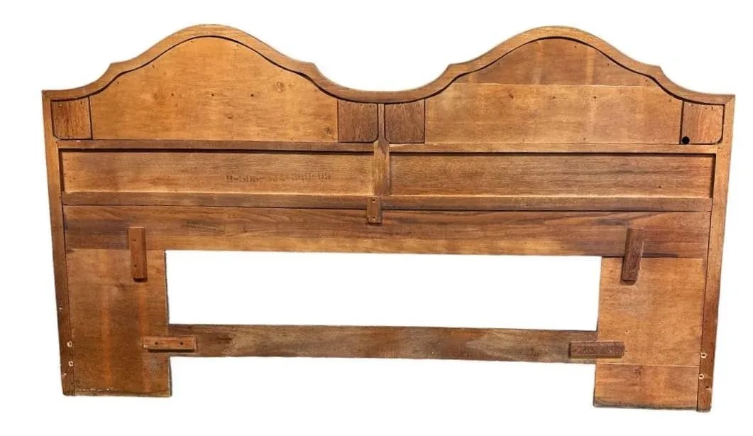King Size Thomasville Spanish Revival Pecan Wood Headboard Made in 1964 - 4