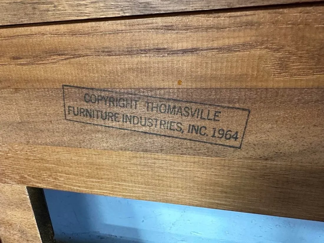 King Size Thomasville Spanish Revival Pecan Wood Headboard Made in 1964 - 5