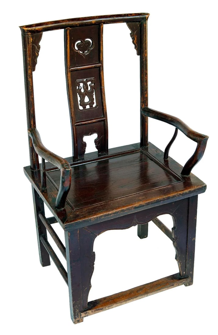 Antique Chinese Government Official Hat Armchair - 3