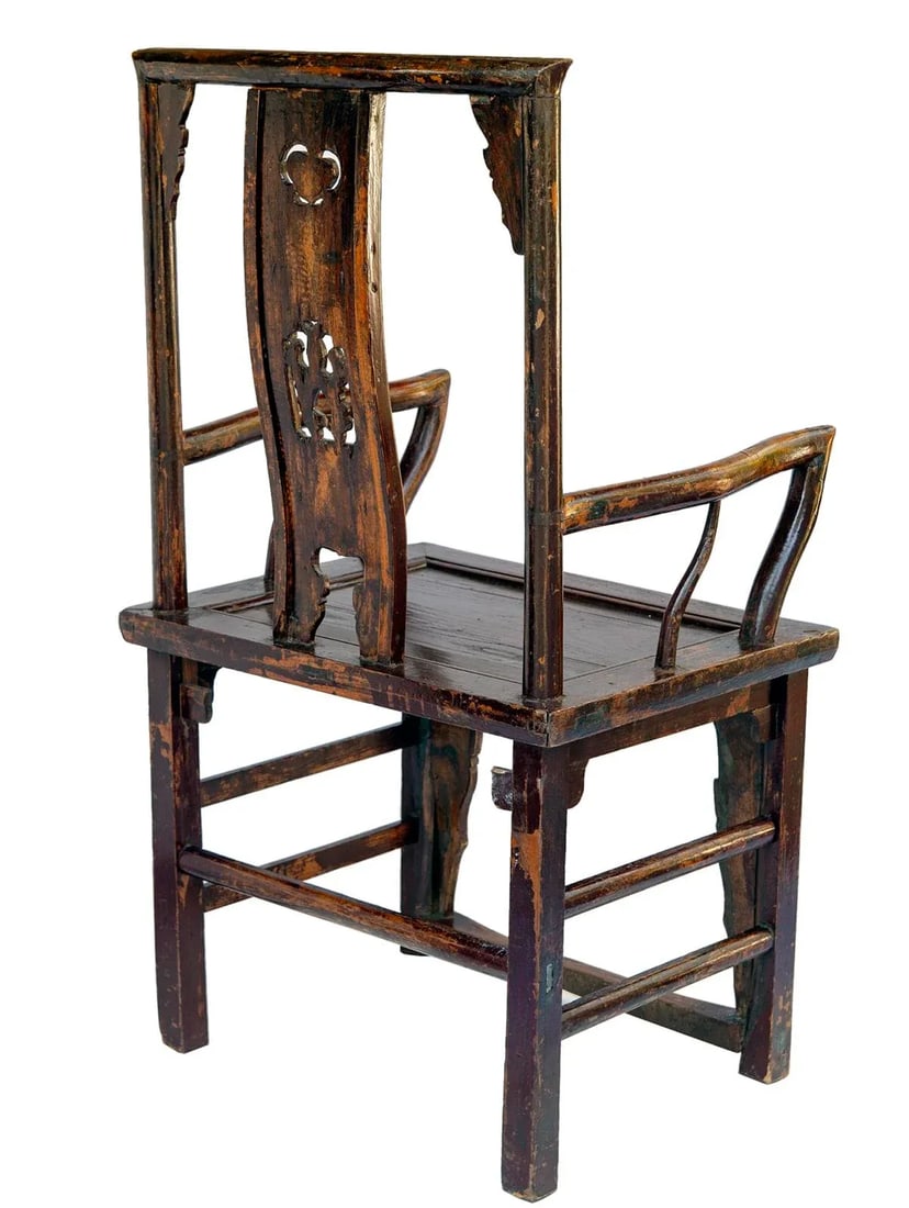 Antique Chinese Government Official Hat Armchair - 8