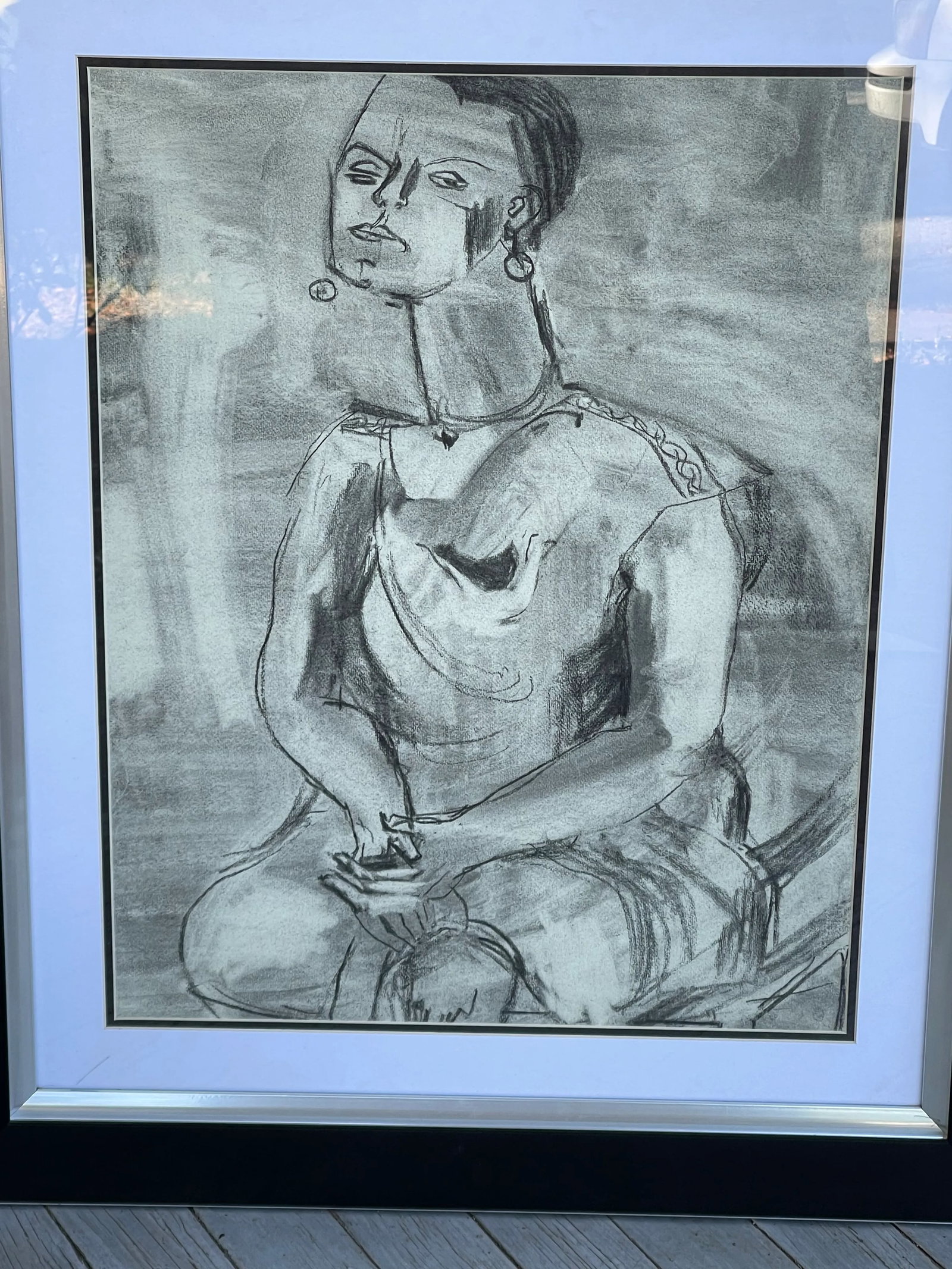 Mid Century Cubist Figurative Drawing by Carol Crain - 7