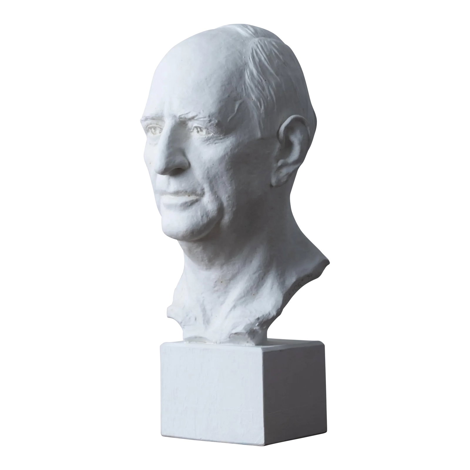 Richard Russell Jr. Bust by Rosario Russell Fiore, 1975: Rosario Russell Fiore (American, 1908-1994) A large plaster bust of Georgia Governor and United States Senator Richard Russell Jr., 1975. The bronze is in the Capitol Museum Collection on display in