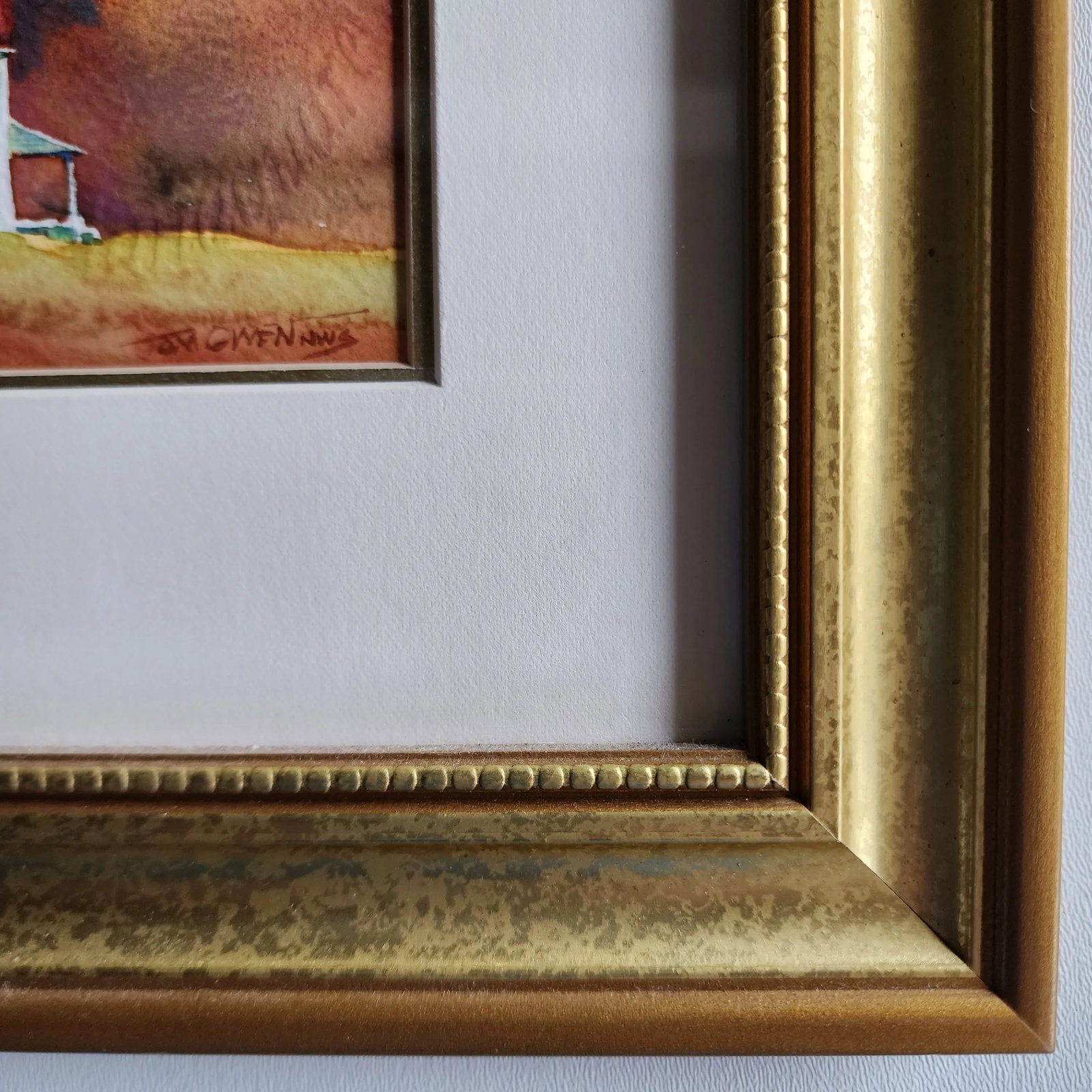 "Prairie Sunset" Framed Original Watercolor Painting by Tom Owens - 6