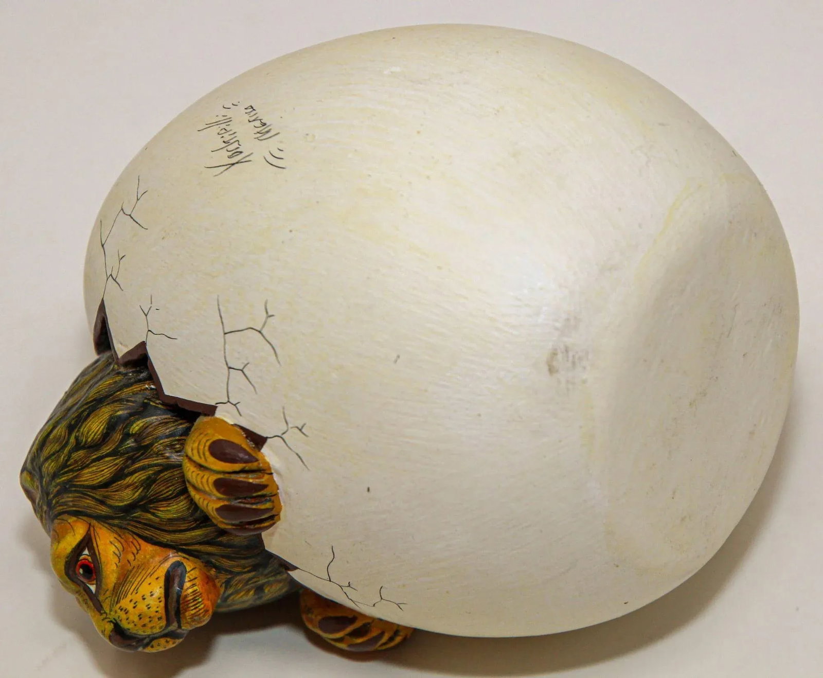 Ceramic Art Sculpture Lion in Egg Hatching Mexico - 12