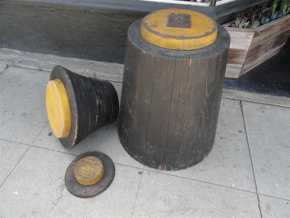 Three-Piece Industrial Wooden Gear Mold - Portland Rock Crusher, Sculptural Statement Object - 2