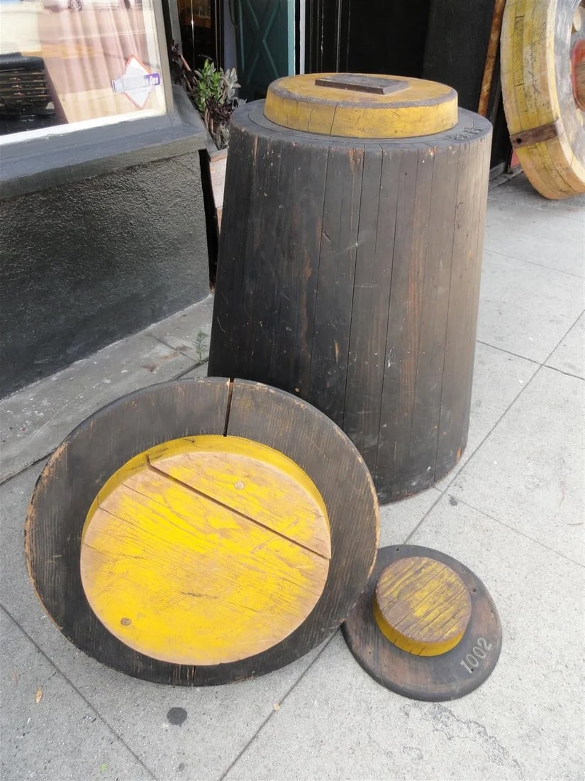 Three-Piece Industrial Wooden Gear Mold - Portland Rock Crusher, Sculptural Statement Object - 7