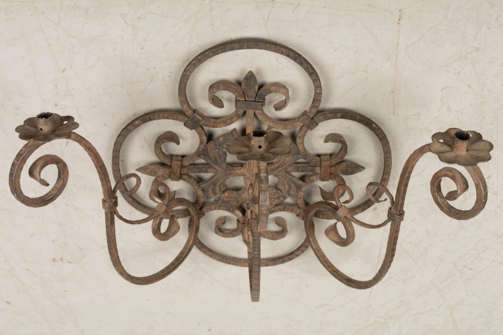 French Art Deco Wrought Iron Sconces Pair - 10