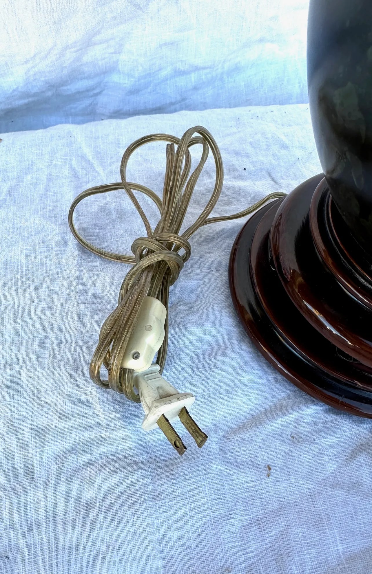 Vintage Marbro Lamp Co Japanese Mixed Metal Table Lamp - 9