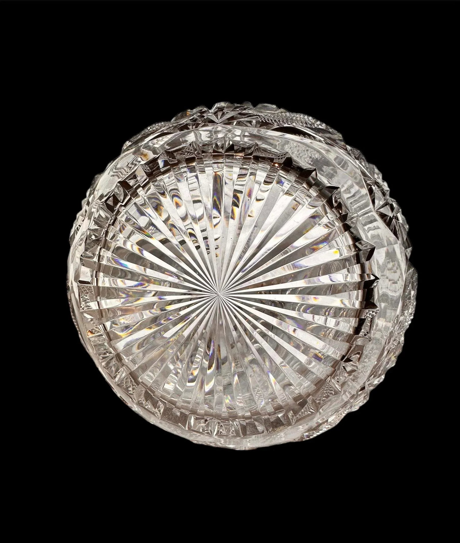 Antique Libbey With Hawkes American Brilliant Period Crystal Pitcher Tumbler Glassware Set of 9 - 3