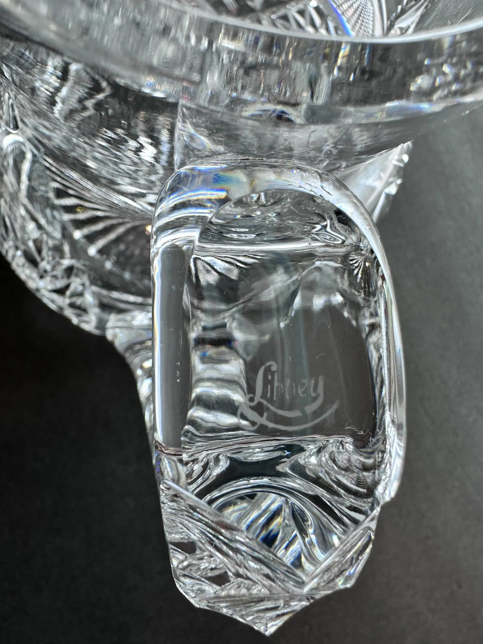 Antique Libbey With Hawkes American Brilliant Period Crystal Pitcher Tumbler Glassware Set of 9 - 6