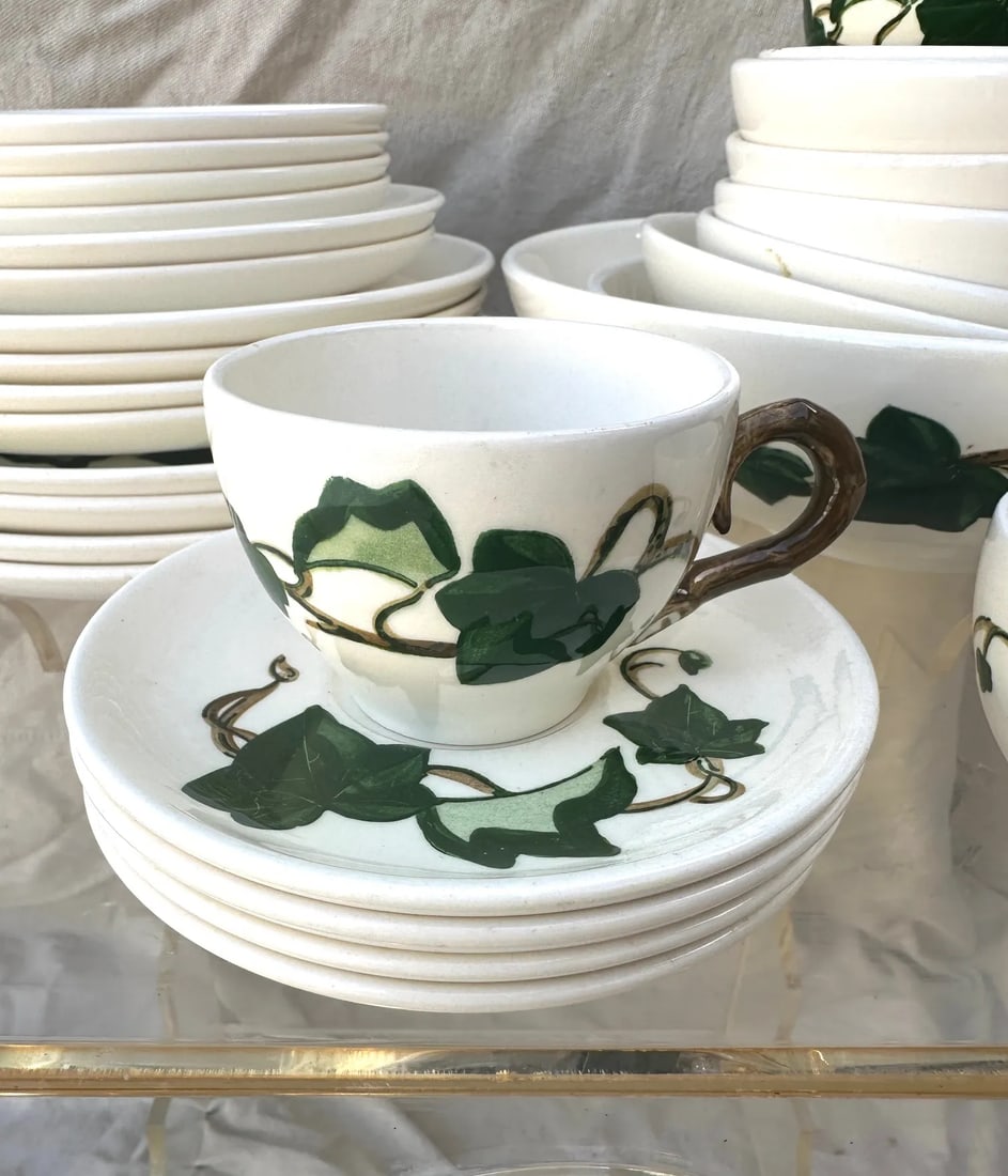 Vintage Ivy Print Dinnerware Set of 33 - 4