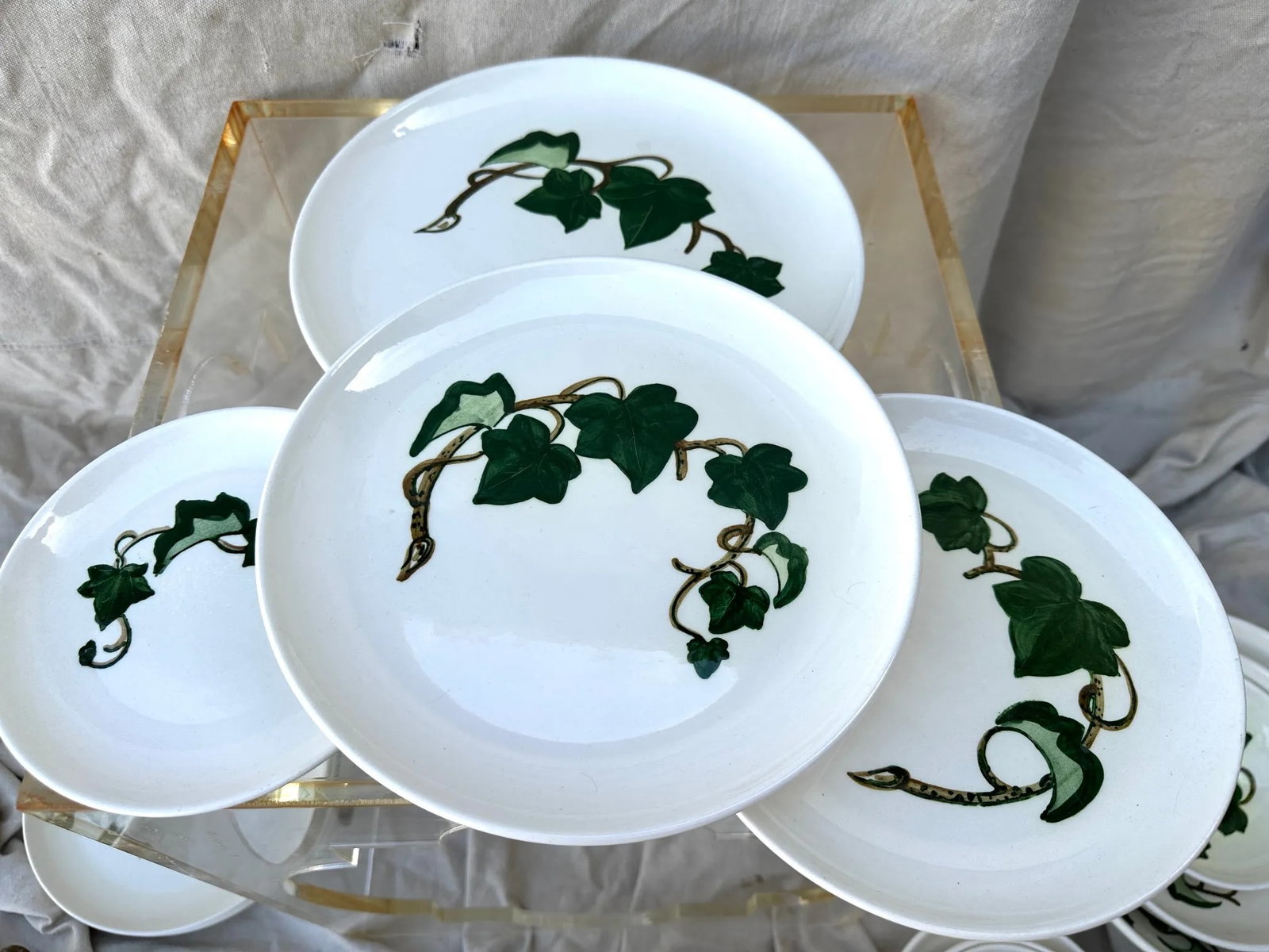 Vintage Ivy Print Dinnerware Set of 33 - 5