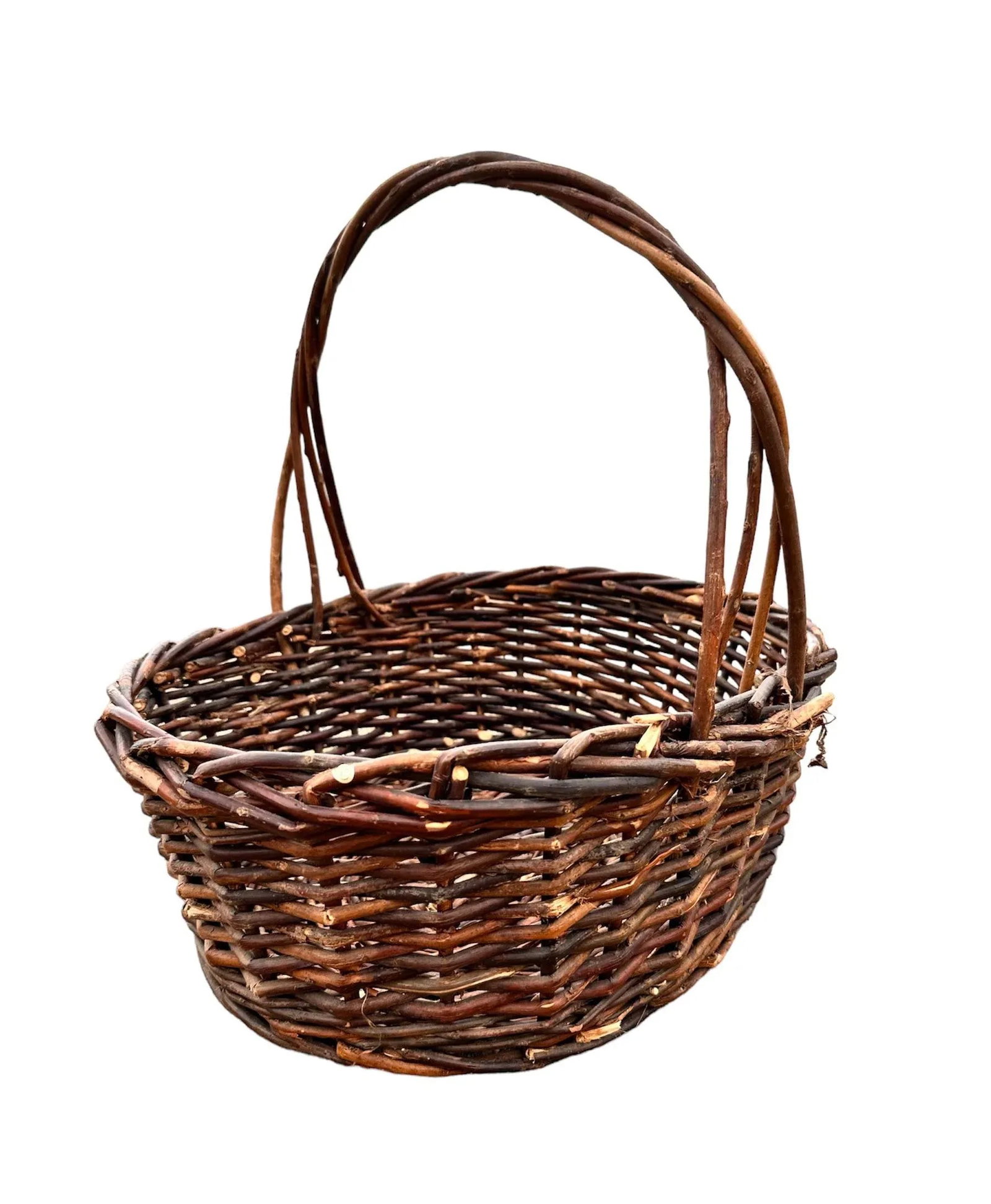 1970s Dark Willow Gathering Basket - 9