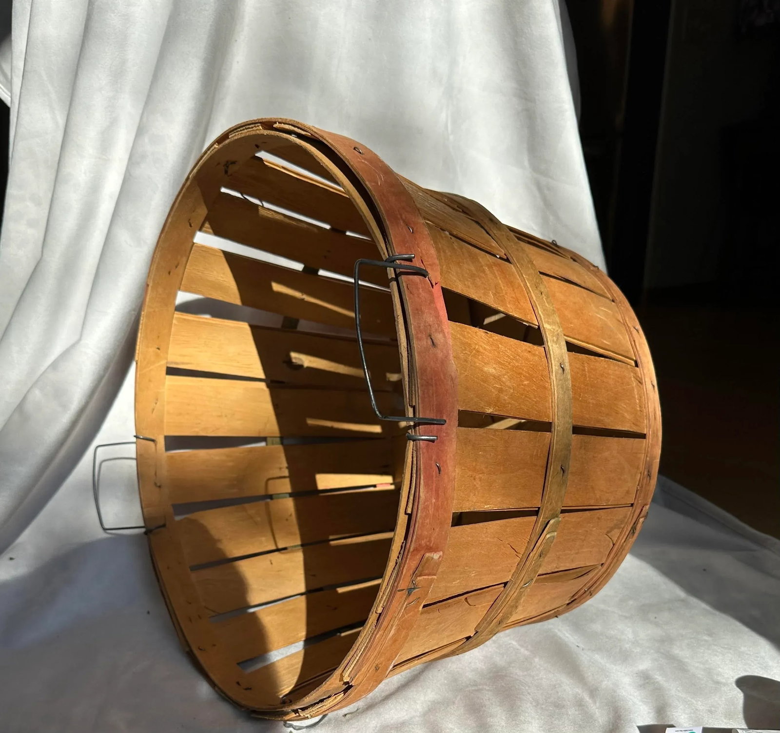 1990s Vintage Wood Bushel Basket - 4