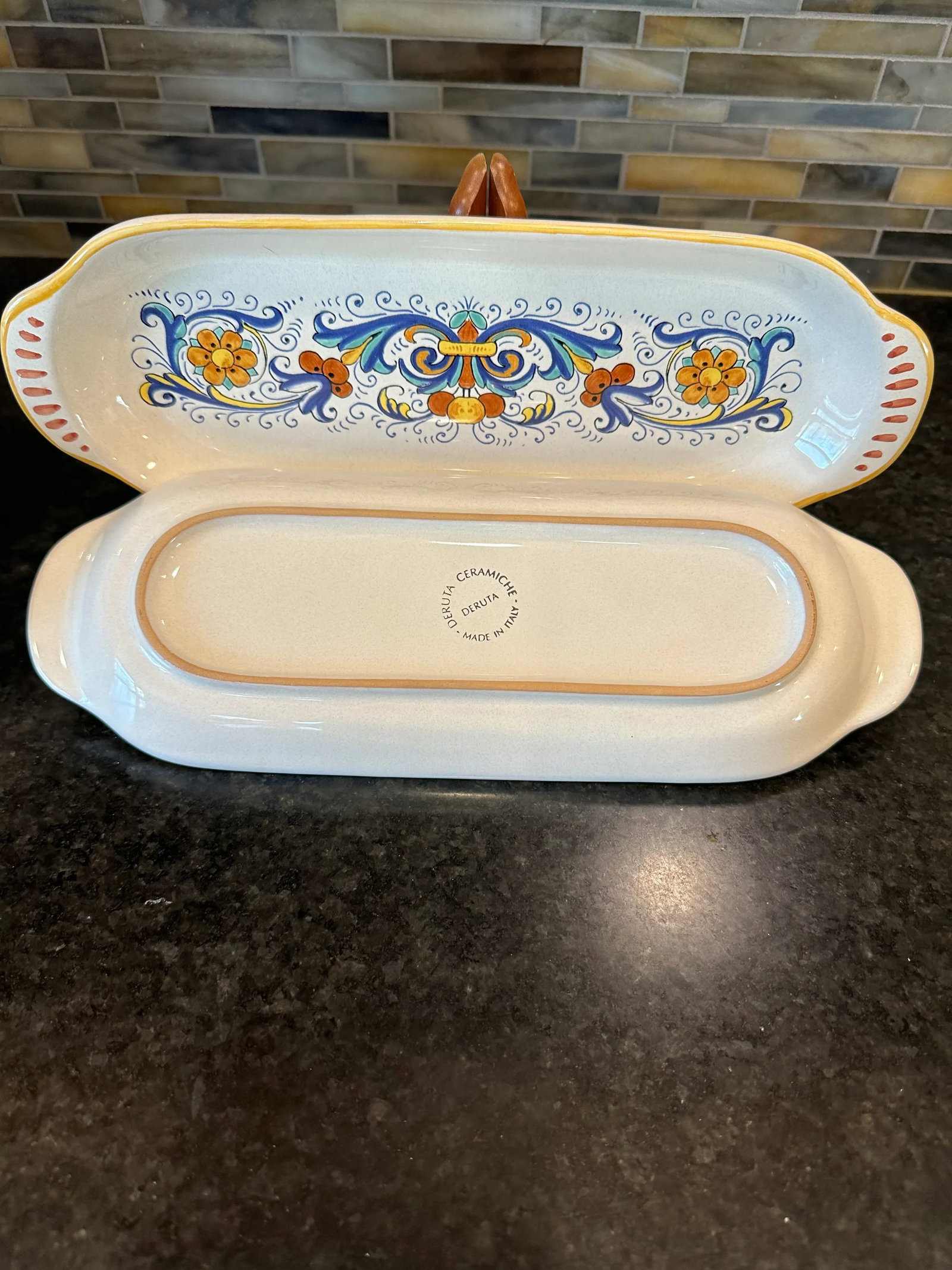 Vintage Ricco Deruta Majolica Italian Pottery Hand Painted Serving Trays - Set of 4 - 3