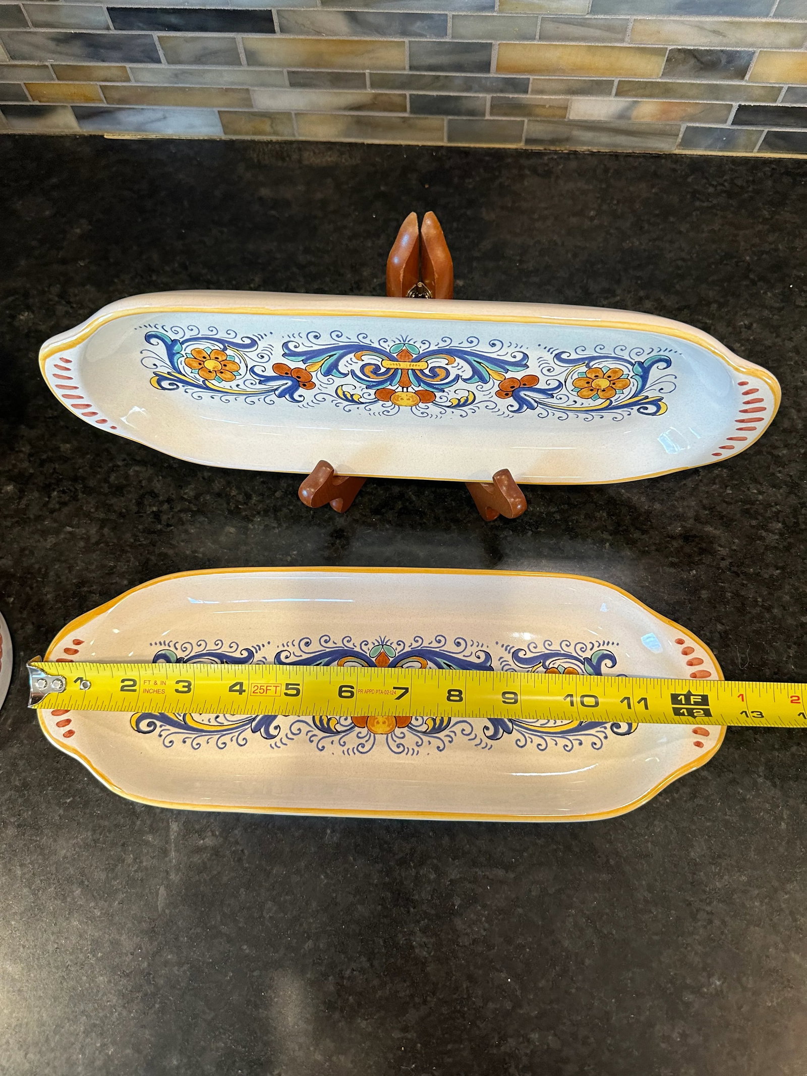 Vintage Ricco Deruta Majolica Italian Pottery Hand Painted Serving Trays - Set of 4 - 9