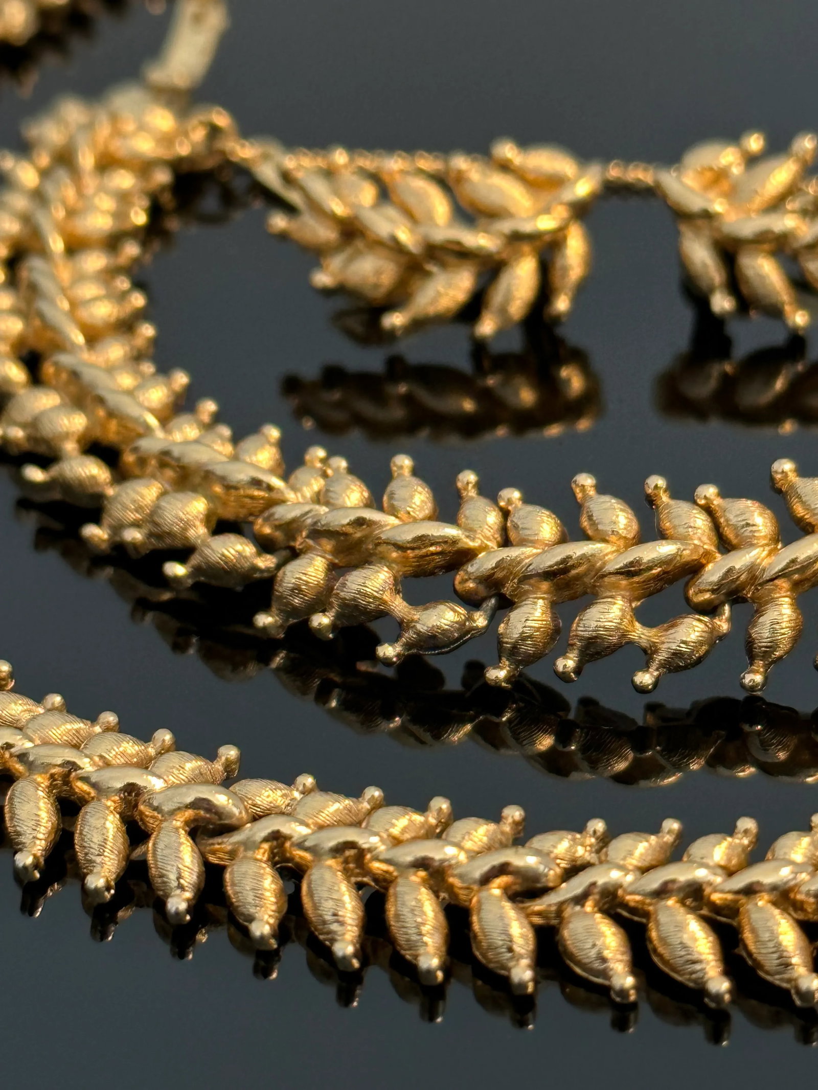 Vintage Monet Gold Tone Necklace Bracelet Earrings Set of 4 - 8