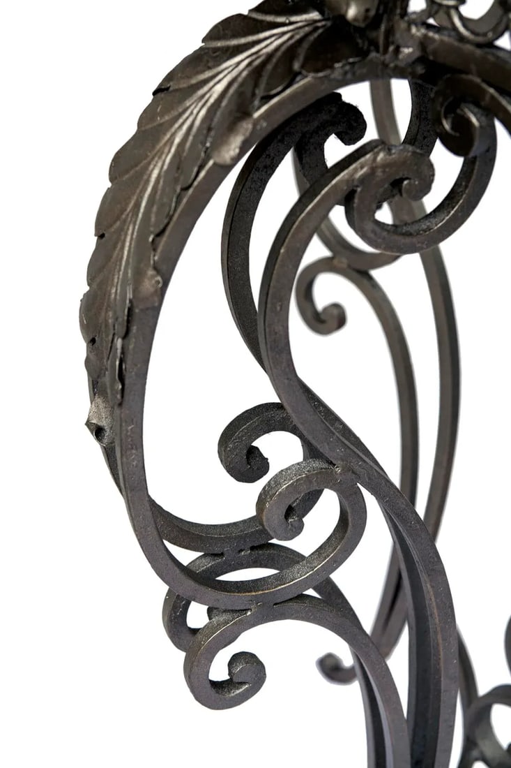20th Century, Iron Console Carrara Marble Top - 7