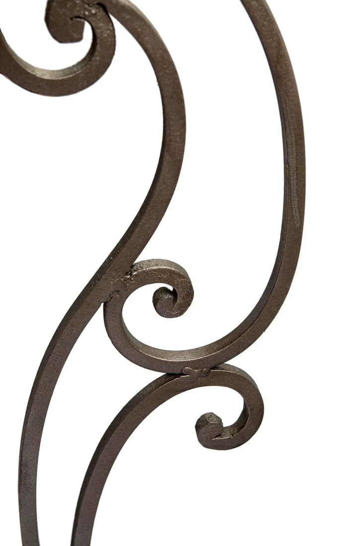20th Century, Iron Console Carrara Marble Top - 8