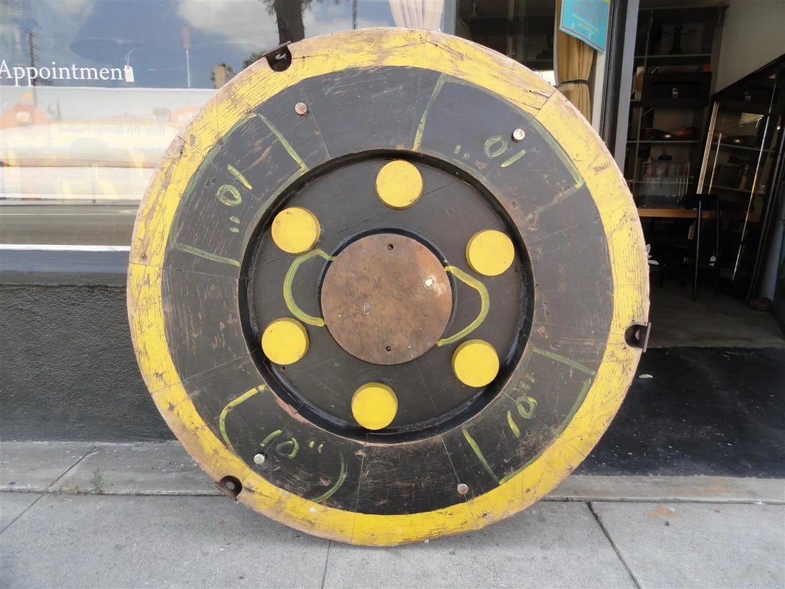 Vintage Industrial Gear Mold - Patinated Wood Sculpture From Portland Cement Factory - 8
