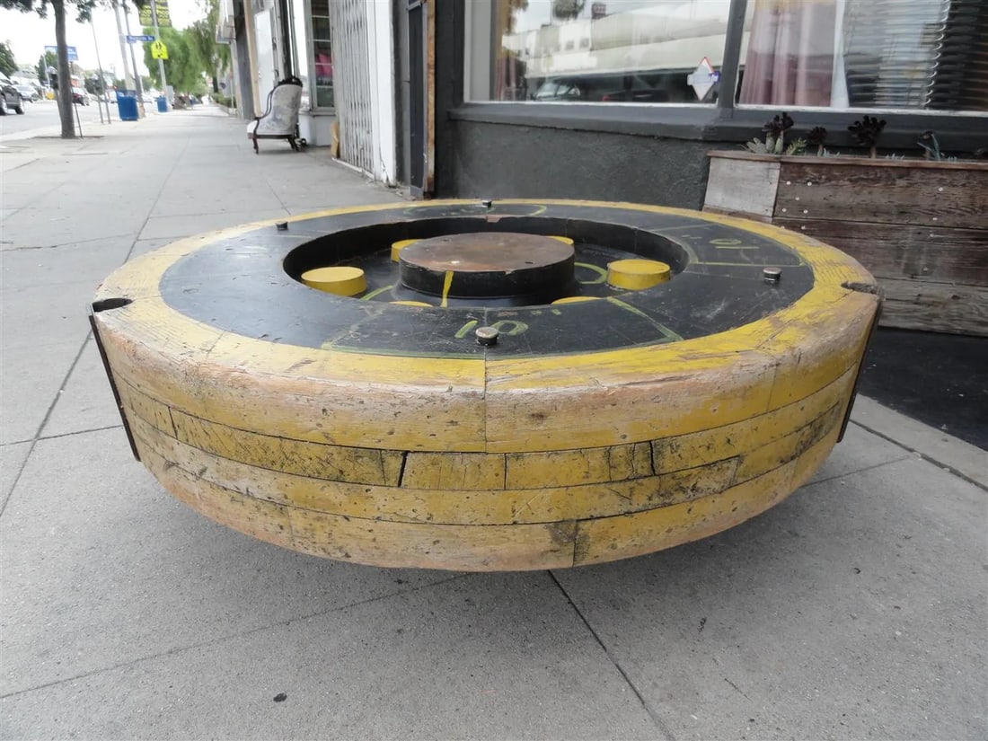 Vintage Industrial Gear Mold - Patinated Wood Sculpture From Portland Cement Factory - 9