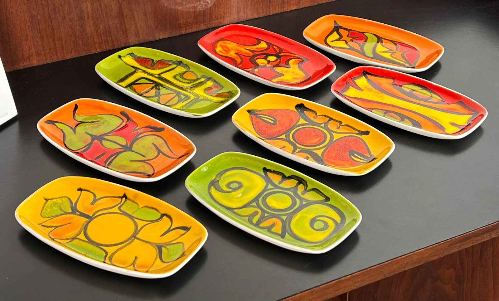 Rare Poole Delphis Mid Century Modern Ceramic Dishes - Set of 8 - 2