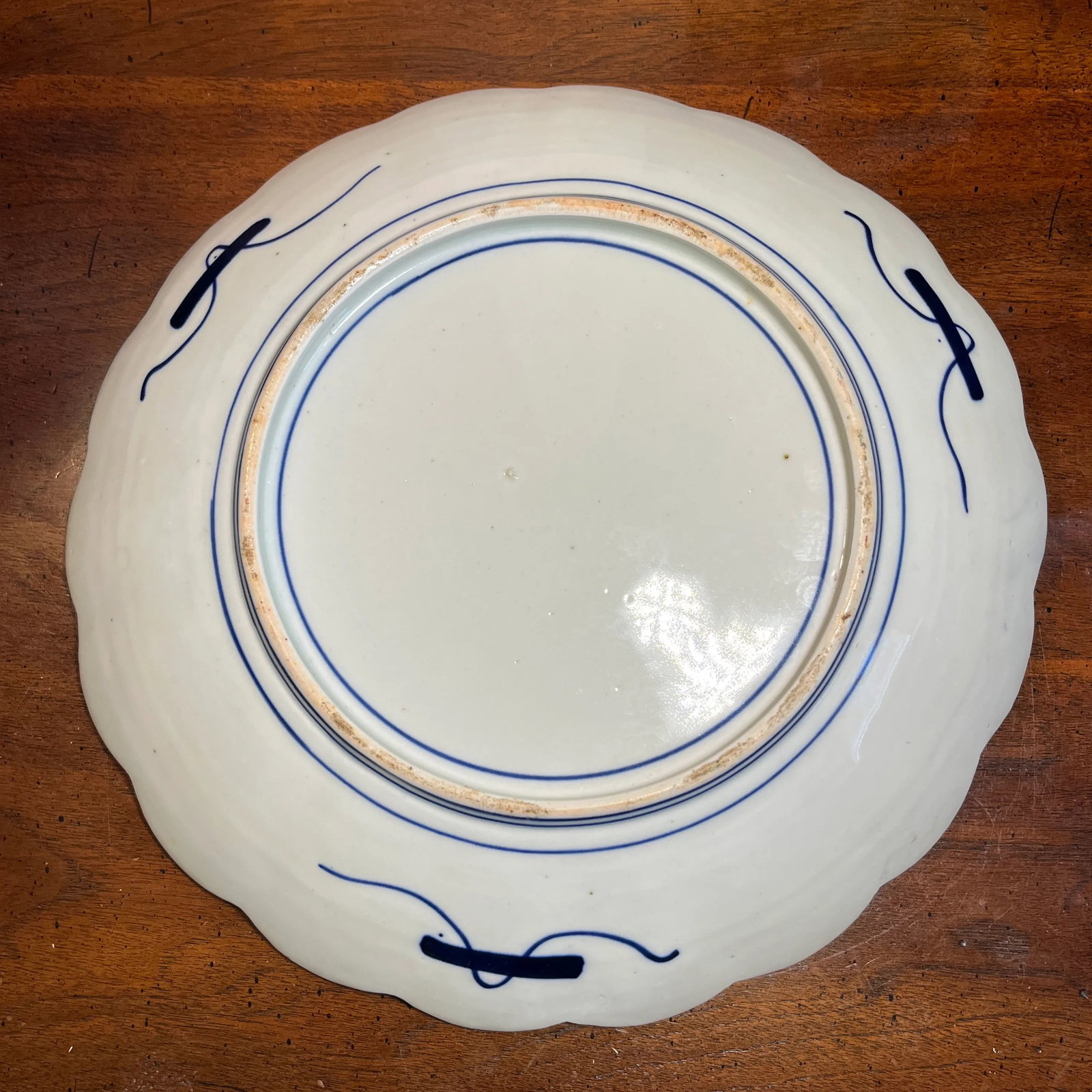 Antique Hand Painted Scalloped Japanese Imari Charger - 6