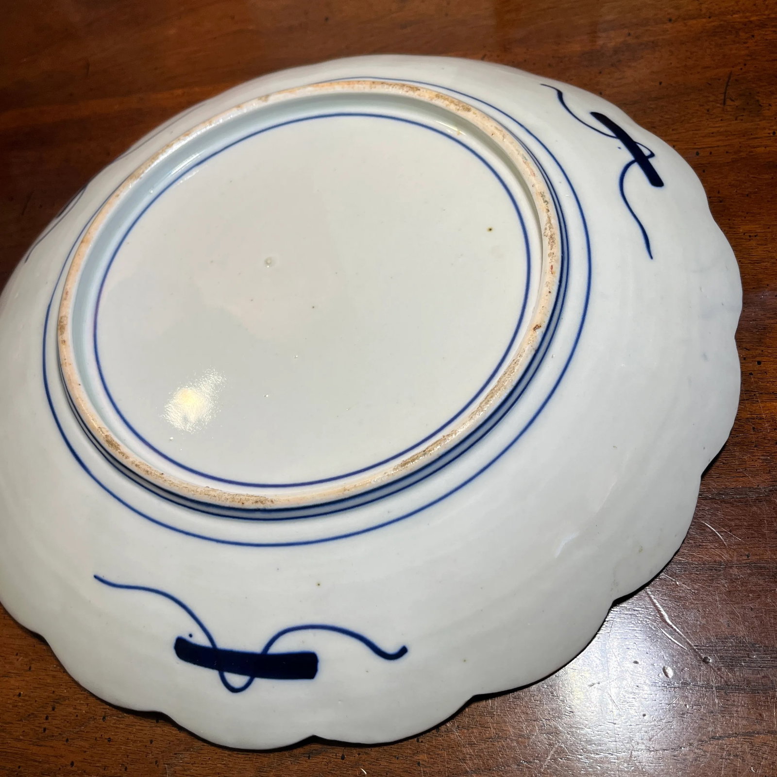Antique Hand Painted Scalloped Japanese Imari Charger - 8