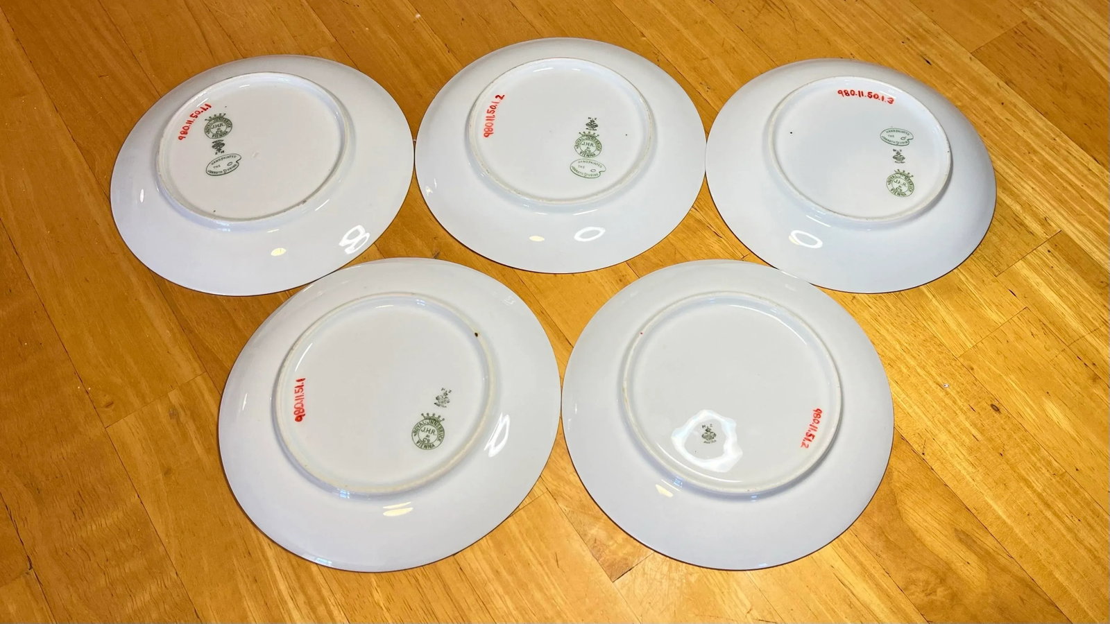 Set of 5 Antique M Z Austria Hand Painted Dessert Plates - 6