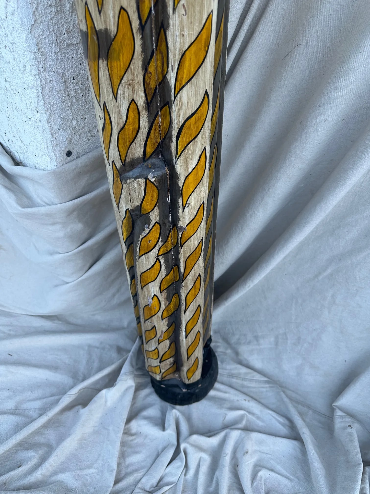 79in Tall Folk Art Wooden Cat Totem Pole Sculpture - 6