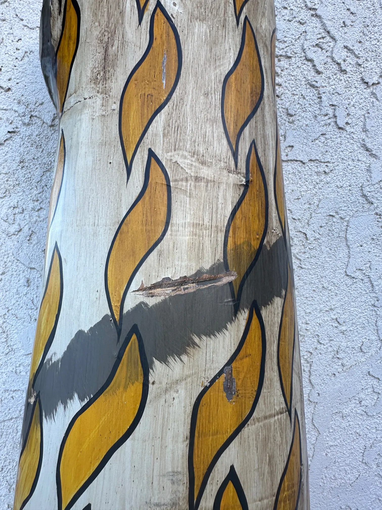 79in Tall Folk Art Wooden Cat Totem Pole Sculpture - 8