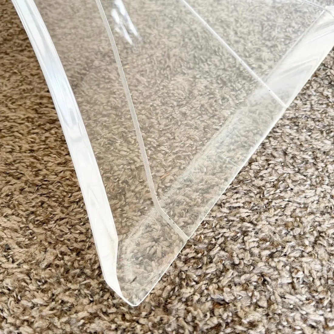 Postmodern Octagonal Beveled Glass Top Lucite Coffee Table - 8