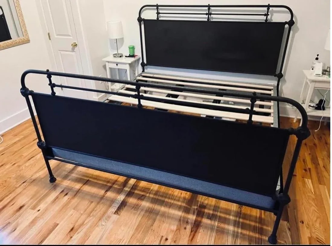 Restoration Hardware Iron Bed Size King (2 Available) - 3