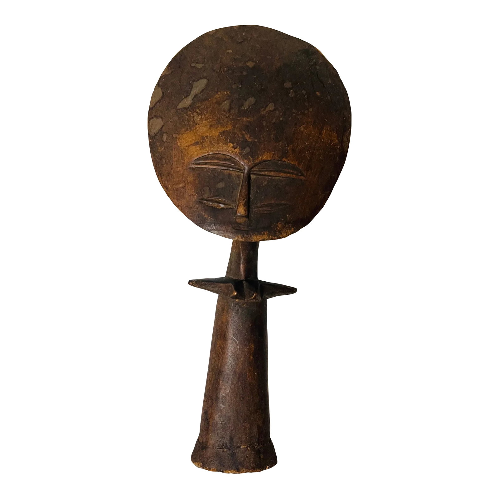 Akuaba Ashanti Fertility Doll Ghana 20 Th C African: 13" word carved African sculpture of Fertility deity.Akuaba Ashanti fertility doll. Condition: Alterations: Original Condition Unaltered Imperfections: Some Imperfections Condition Notes: Good