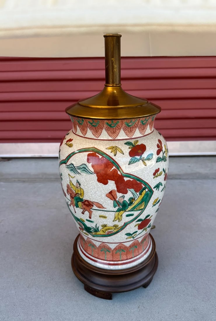 Vintage Asian Chinoiserie Table Lamp - 5