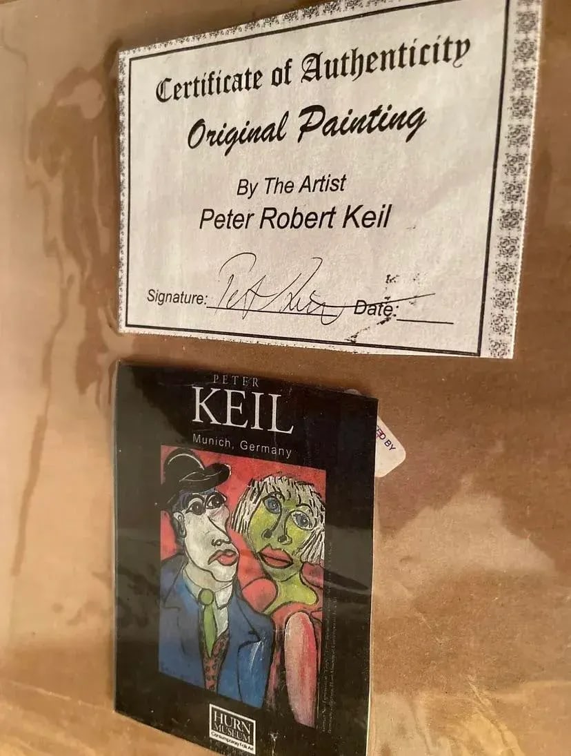 1970s Abstract Painting by Peter Keil, Framed - 10
