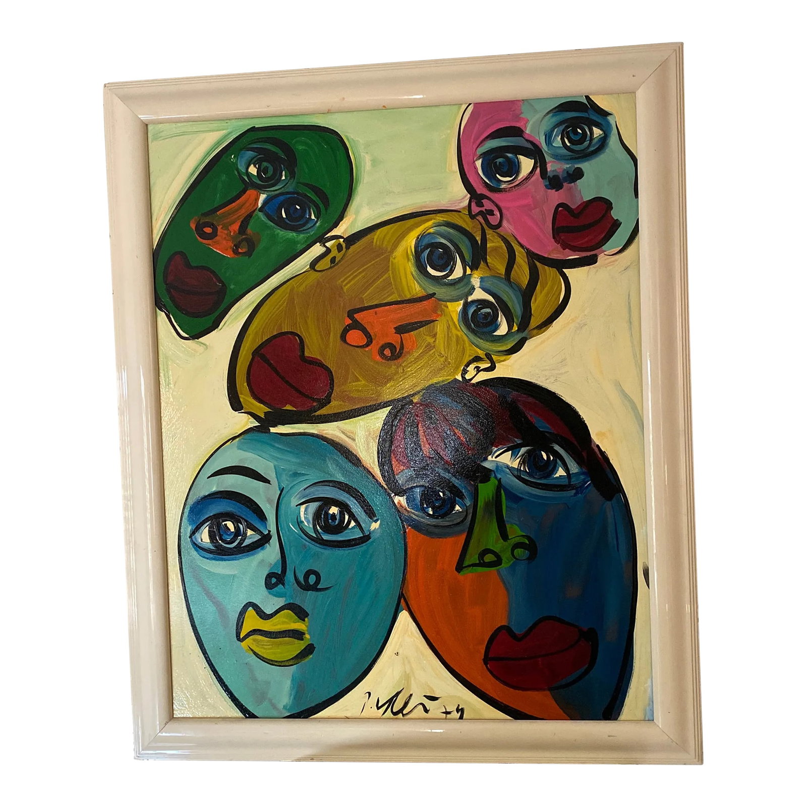 1970s Abstract Painting by Peter Keil, Framed: Peter Keil born (1942) is a German artist that focuses primarily on abstract expressionism. Keil painted with some of the greats including Joan Miro, Pablo Picasso and Andy Warhol This Large Scale pai
