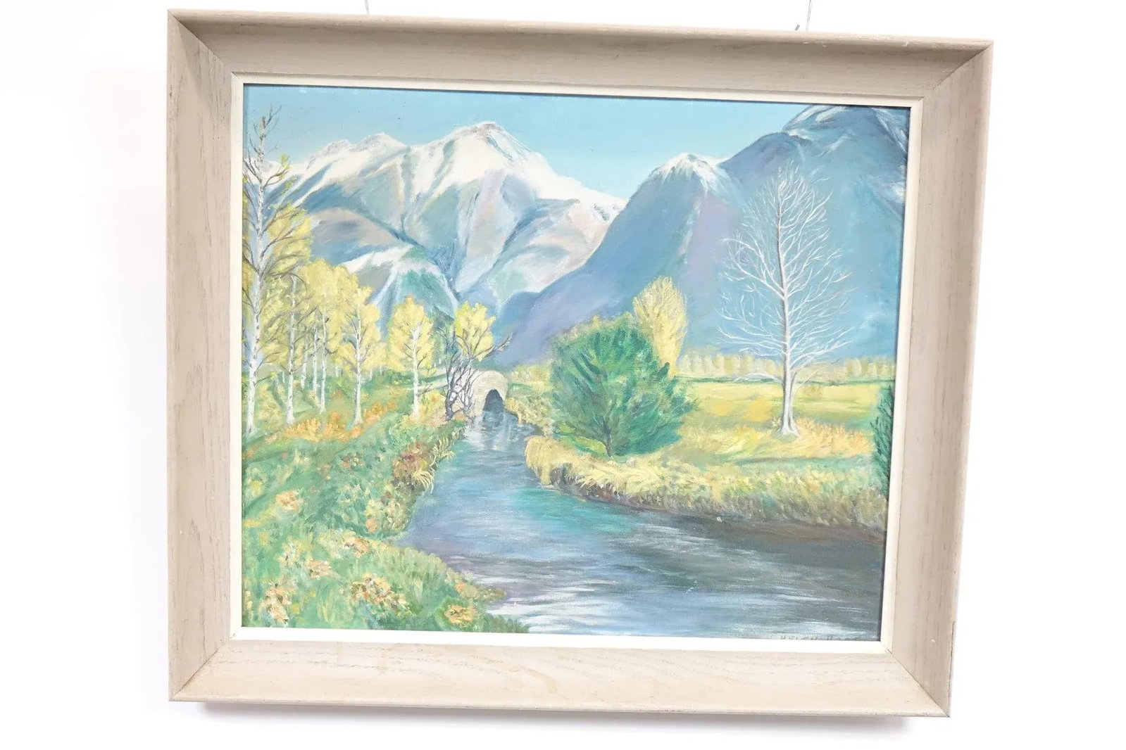 Mid 20th Century **"Mediterranean Garden Terrace" - Framed Original Oil Painting Signed on the Botto - 5