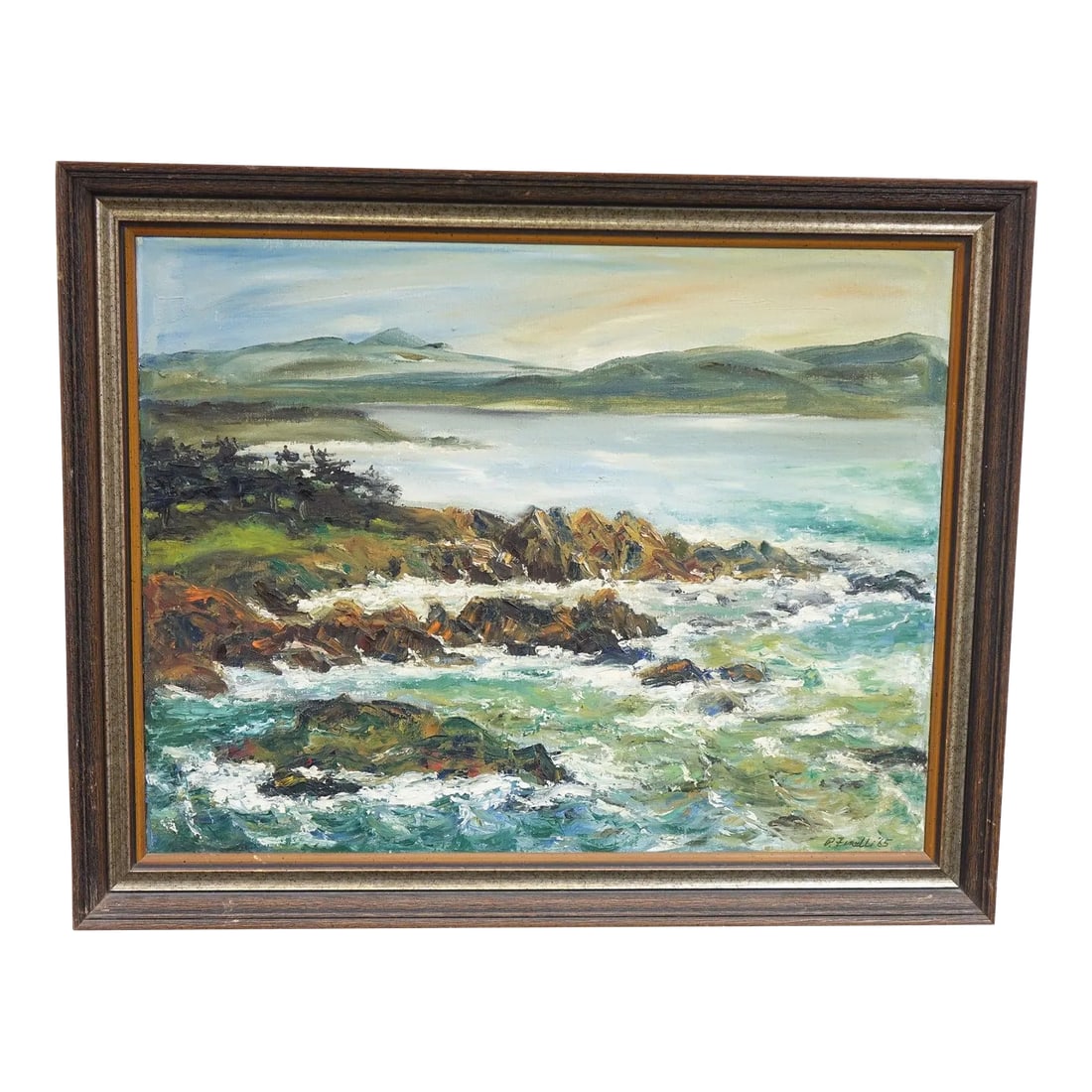 Ocean Landscape Original Oil Painting on Canvas 1965 Signed on the Bottom, Framed: Original Oil on Canvas, 1965, Signed on the Bottom - 33" x 27" Condition: Alterations: Unknown Imperfections: Some Imperfections Condition Notes: Good condition Materials & Techniques: Canvas