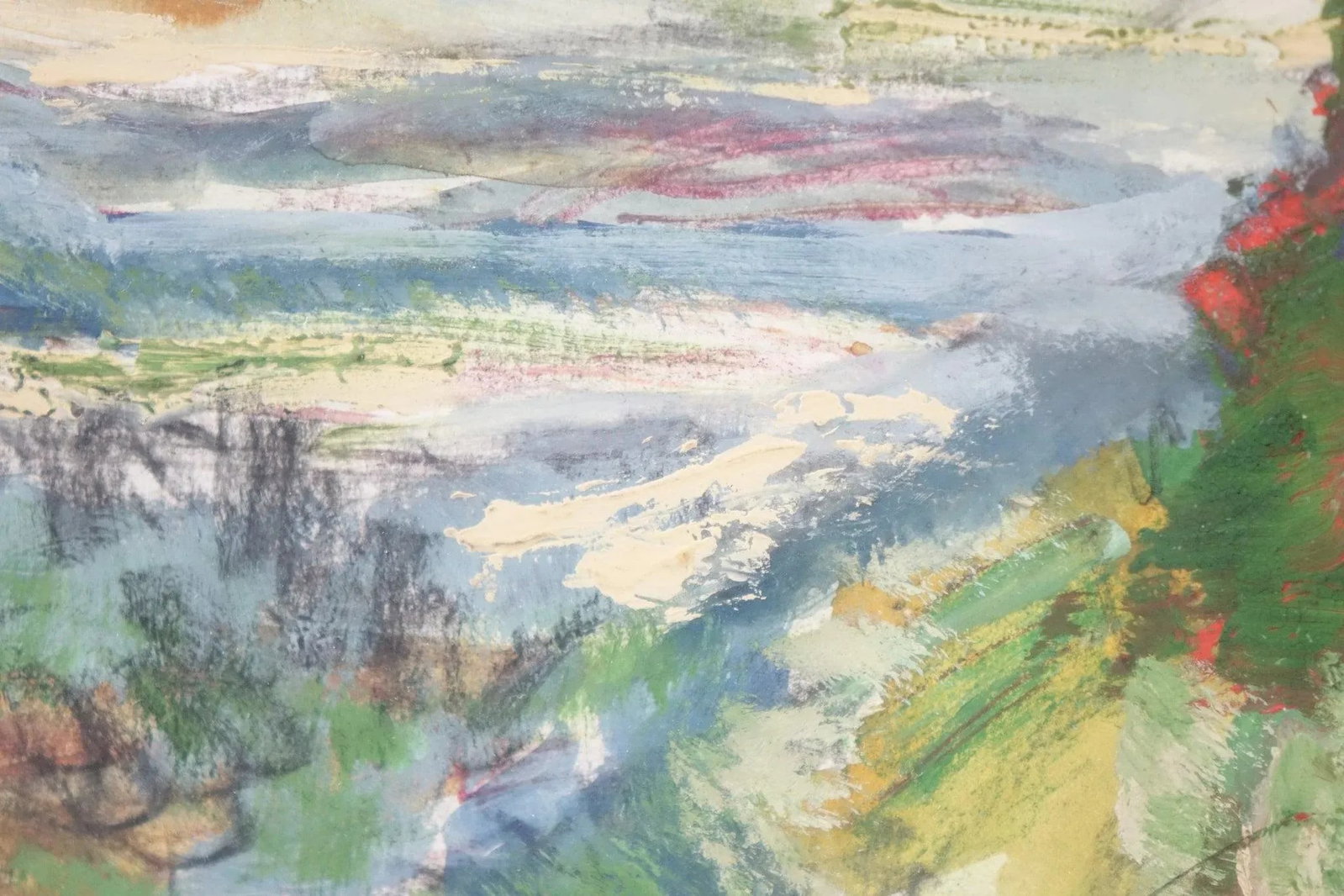Brush of Light, Breath of Trees - Abstract Landscape Original Mixed Media Painting Signed - 3
